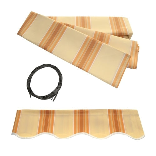 Aleko Products || Aleko Retractable Awning Fabric Replacement 13x10 Feet Multi Striped Yellow FAB13X10MSTYEL315-AP