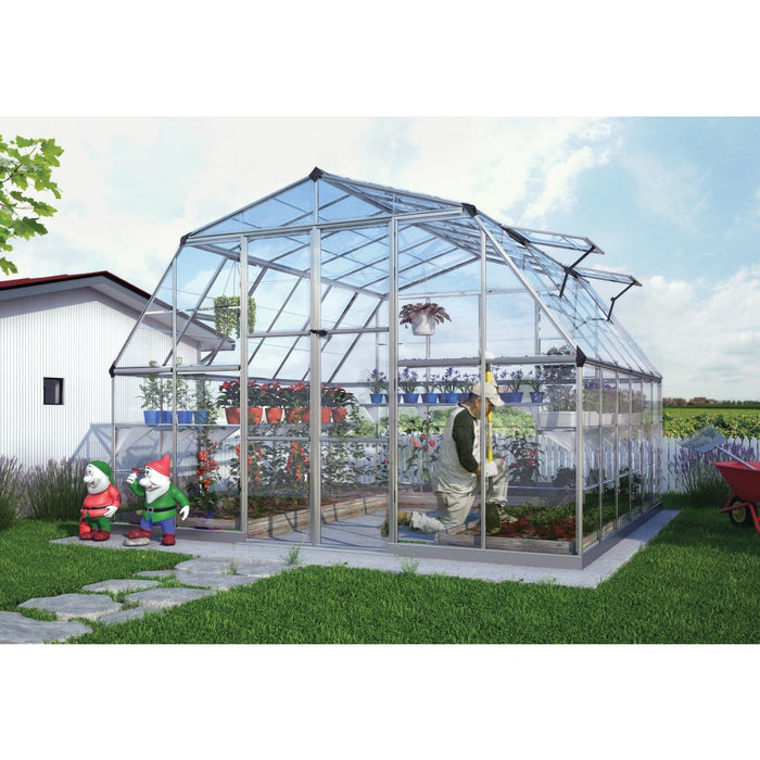 Canopia by Palram || Americana 12 ft. x 12 ft. Greenhouse Kit - Silver Structure & Clear Panels