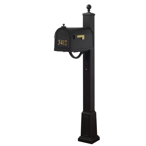 Special Lite Products || Berkshire Curbside Mailbox with Front Numbers and Springfield Mailbox Post with Base