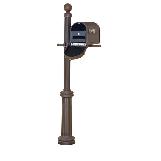 Special Lite Products || Berkshire Curbside Mailbox with Locking Insert and Fresno Mailbox Post