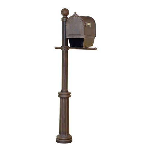Special Lite Products || Berkshire Curbside Mailbox with Newspaper Tube and Fresno Mailbox Post