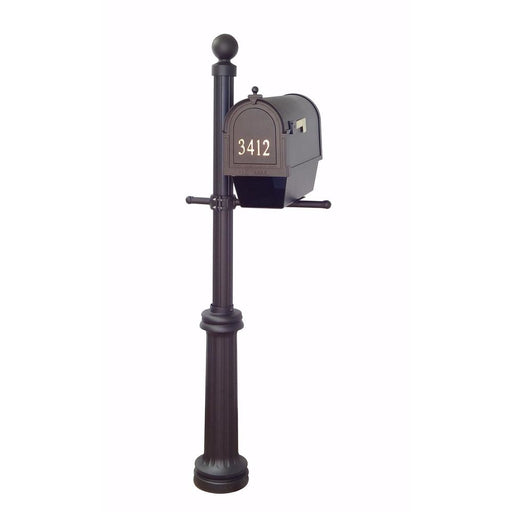 Special Lite Products || Berkshire Curbside Mailbox with Newspaper Tube, Front Address Numbers and Fresno Mailbox Post