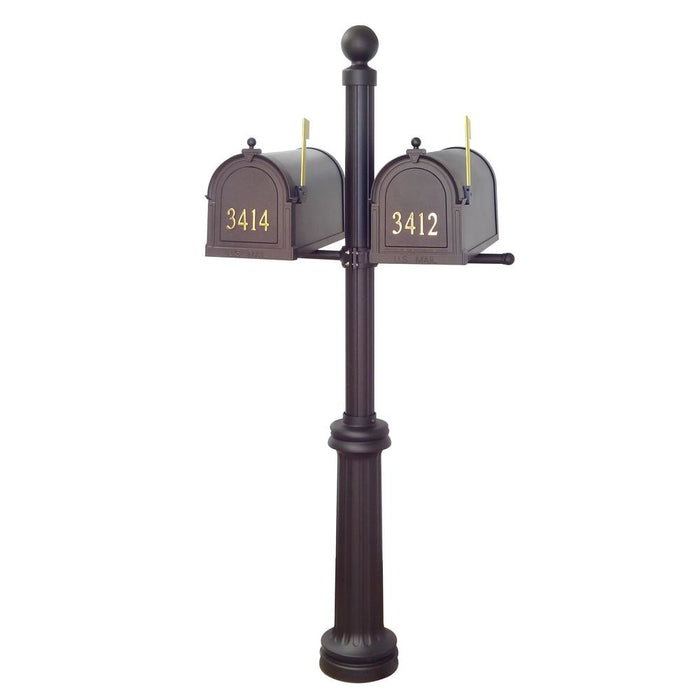 Special Lite Products || Berkshire Curbside Mailboxes with Front Address Numbers and Fresno Double Mount Mailbox Post