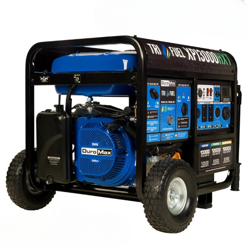 DuroMax || DuroMax 13,000 Watt Tri Fuel Portable HXT Generator with CO Alert