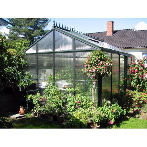 Exaco || Exaco Royal Victorian Greenhouse VI34 Dark Green with 10mm Twin-Wall Polycarbonate