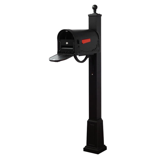 Special Lite Products || Floral Curbside Mailbox with Locking Insert and Springfield Mailbox Post with Base