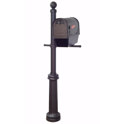 Special Lite Products || Floral Curbside Mailbox with Newspaper Tube and Fresno Mailbox Post