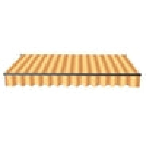 Aleko Products || Motorized Retractable Black Frame Patio Awning 13 x 10 Feet - Multi-Striped Yellow