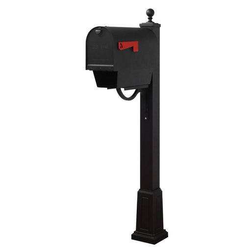 Special Lite Products || Titan Steel Curbside Mailbox with Newspaper Tube and Springfield Mailbox Post with Base