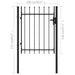 vidaXL || vidaXL Fence Gate Single Door with Spike Top Steel 3.3'x3.9' Black 146033