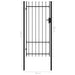 vidaXL || vidaXL Fence Gate Single Door with Spike Top Steel 3.3'x6.6' Black 145746