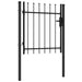 vidaXL || vidaXL Fence Gate Single Door with Spike Top Steel 39.4"x39.4" Black 146032
