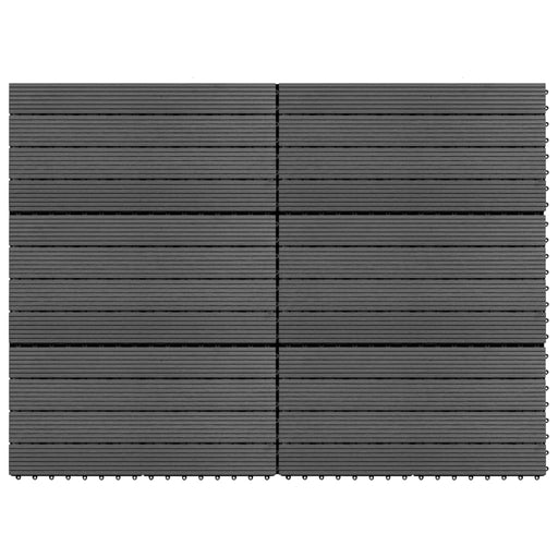 vidaXL || vidaXL WPC Tiles 23.6"x11.8" 6 pcs 10.8sq.ft Gray 49056