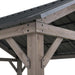 Sunjoy || Sunjoy 13x15 Hardtop Gazebo Wooden Frame Outdoor Gazebo Patio Steel Gable Roof Backyard Gazebo / Pavilion with Ceiling Hook