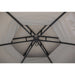 Sunjoy || Sunjoy 15x15 ft. Gray Hexagon Steel Frame Soft Top Gazebo with 2-tier Dome Roof, Netting, and Bar Shelf