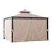 Sunjoy || Sunjoy 10x12 Tan 2-Tier Steel Soft Top Gazebo with Netting, Curtains and Hook