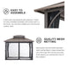 Sunjoy || Sunjoy Outdoor Patio 10x12 2-Tier Steel Backyard Hardtop Gazebo with Metal Ceiling Hook and Netting