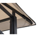 Sunjoy || Sunjoy Outdoor Patio 5x8 Black Steel Frame Double Tiered Backyard Soft Top Grill Gazebo with Bar Shelves