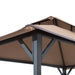 Sunjoy || Sunjoy Outdoor Patio 5x8 Khaki 2-Tier Steel Backyard Soft Top Grill Gazebo with Bar Shelves and Hooks