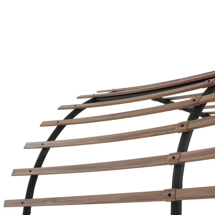 Sunjoy || Sunjoy Outdoor Patio 12x14 Modern Dark Brown Steel Arc-Shaped Pergola