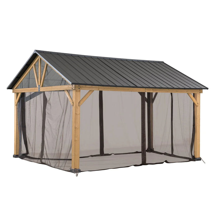 Sunjoy || Sunjoy Replacement Universal Mosquito Netting for 11 ft. ×13 ft. Wood-Framed Gazebos (W/Netting Tube)
