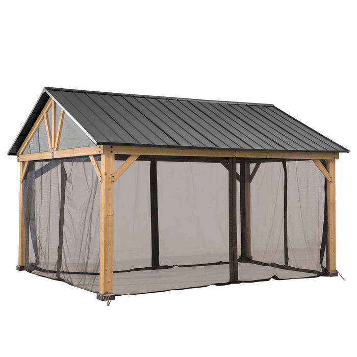Sunjoy || Sunjoy Replacement Universal Mosquito Netting for 13 ft. × 15 ft. Wood-Framed Gazebos (W/Netting Tube)