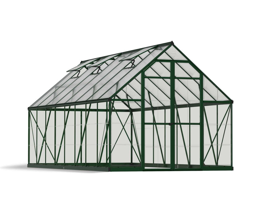 Canopia by Palram || Balance 8 ft. x 16 ft. Greenhouse Kit - Green Structure & Hybrid Panels