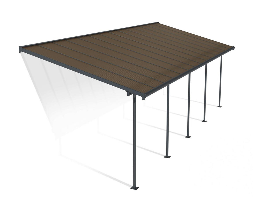 Canopia by Palram || Sierra 10 ft. x 28 ft. Patio Cover Kit - Grey, Bronze Twin wall