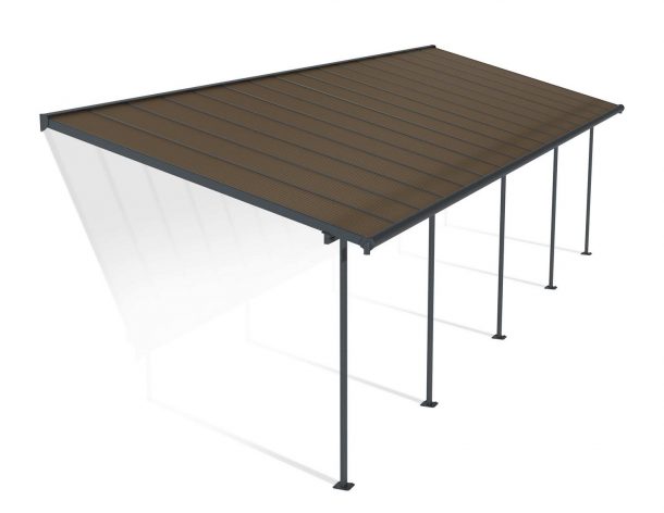 Canopia by Palram || Sierra 10 ft. x 32 ft. Patio Cover Kit Grey, Bronze Twin wall