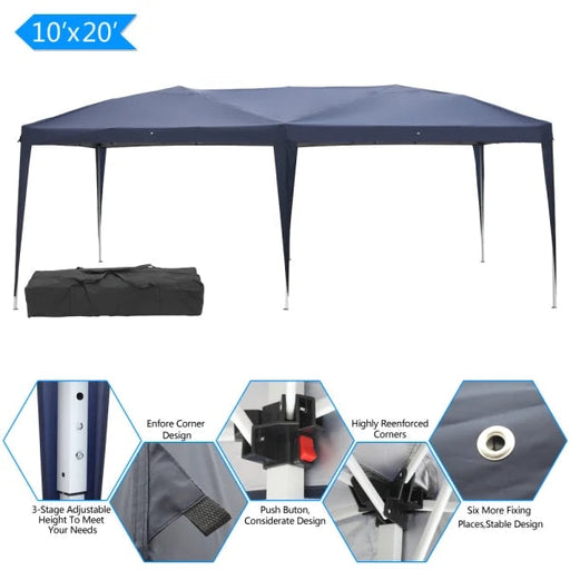 inQ Boutique || 10 X 20 Home Use Outdoor Camping Waterproof Folding Tent With Carry Bag Blue D0102Hhvi67