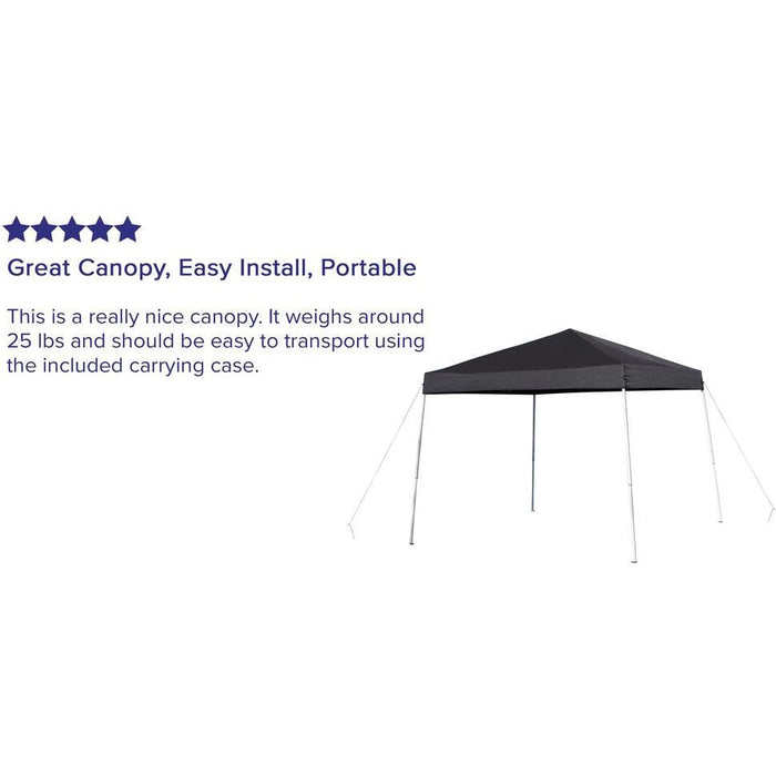 Flash Furniture || 10'x10' Black Outdoor Pop Up Event Slanted Leg Canopy Tent with Carry Bag