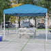 Flash Furniture || 10'x10' Blue Pop Up Event Canopy Tent with Carry Bag and Folding Bench Set