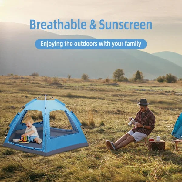 inQ Boutique || 3 4 Person Automatic Family Camp Tent Instant Pop Up Waterproof For Camping Hiking Travel Outdoor Activities Xh D0102Hebdq7