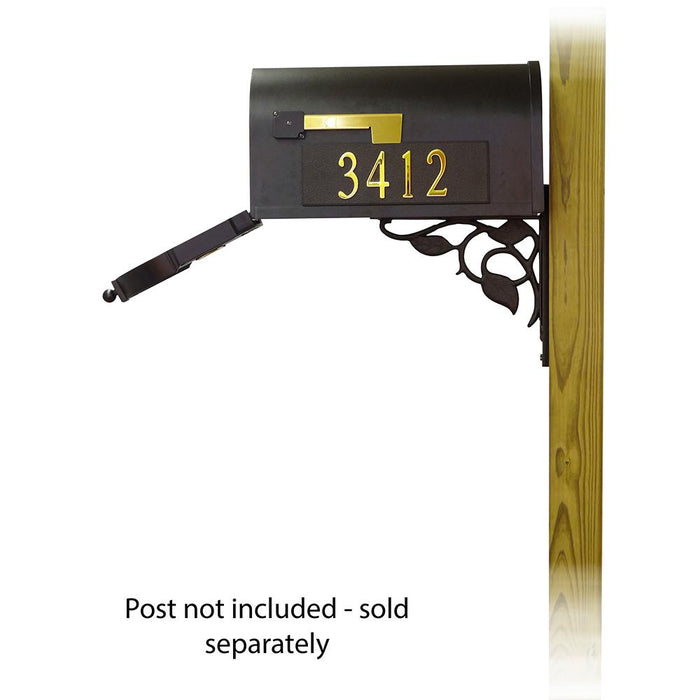 Special Lite Products || Berkshire Curbside Mailbox with Front and Side Address Numbers and Floral front single mailbox mounting bracket