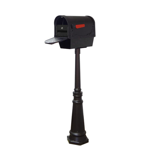 Special Lite Products || Floral Curbside Mailbox with Newspaper Tube, Locking Insert and Tacoma Mailbox Post