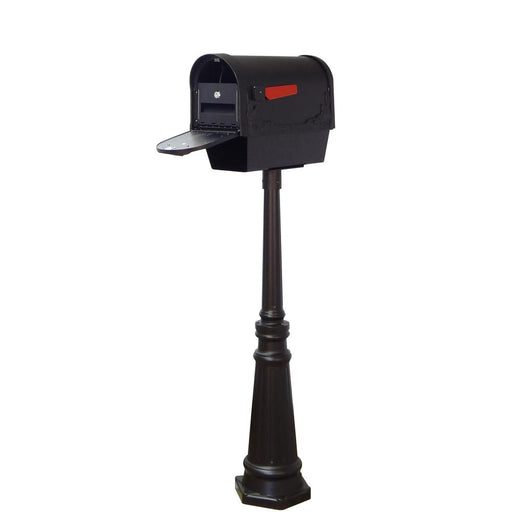 Special Lite Products || Floral Curbside Mailbox with Newspaper Tube, Locking Insert and Tacoma Mailbox Post with Direct Burial Kit