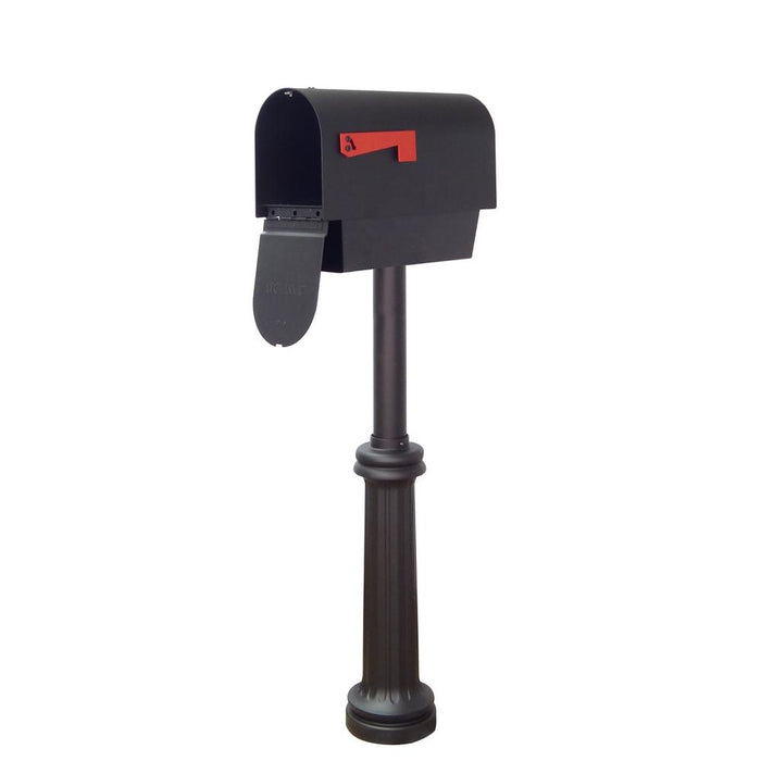 Special Lite Products || Titan Steel Curbside Mailbox with Newspaper Tube and Bradford Mailbox Post