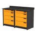 Swivel Storage Solutions || 5' Stationary Workbench with 8 Drawers, Powder Paint Black 7ga. Steel Table Top