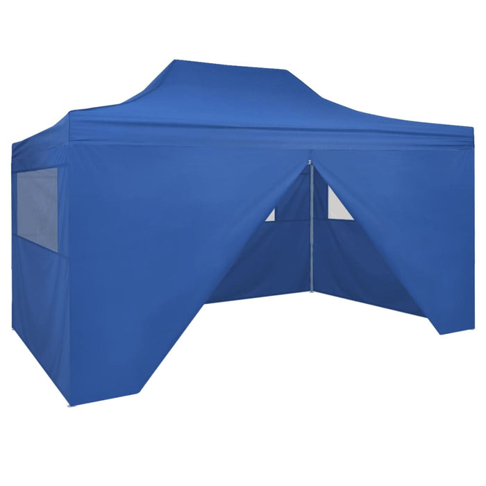 vidaXL || vidaXL Foldable Tent Pop-Up with 4 Side Walls 9.8'x14.8' Blue