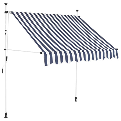 vidaXL || vidaXL Manual Retractable Awning 78.7" Blue and White Stripes