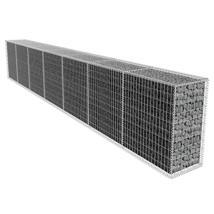 vidaXL || vidaXL Gabion Wall with Cover Galvanized Steel 236.2"x19.7"x39.4"