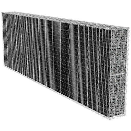 vidaXL || vidaXL Gabion Wall with Cover Galvanized Steel 236.2"x19.7"x78.7"