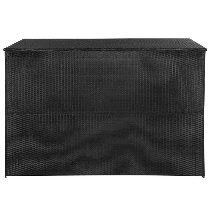 vidaXL || vidaXL Patio Storage Box Black 59"x39.4"x39.4" Poly Rattan