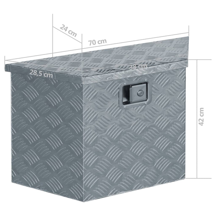 vidaXL || vidaXL Aluminum Box 27.6"x9.4"x16.5" Trapezoid Silver