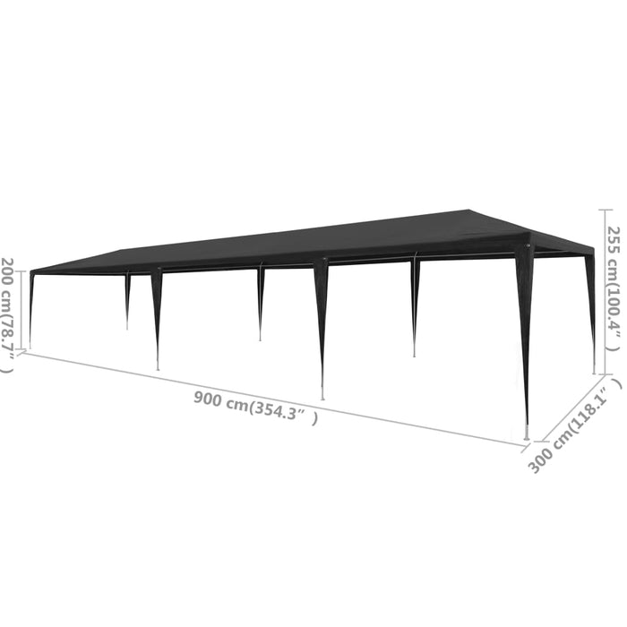 vidaXL || vidaXL Party Tent PE Anthracite 9.8'x29.5'