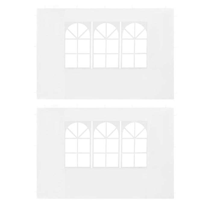 vidaXL || vidaXL Party Tent Sidewall 2 pcs with Window PE White