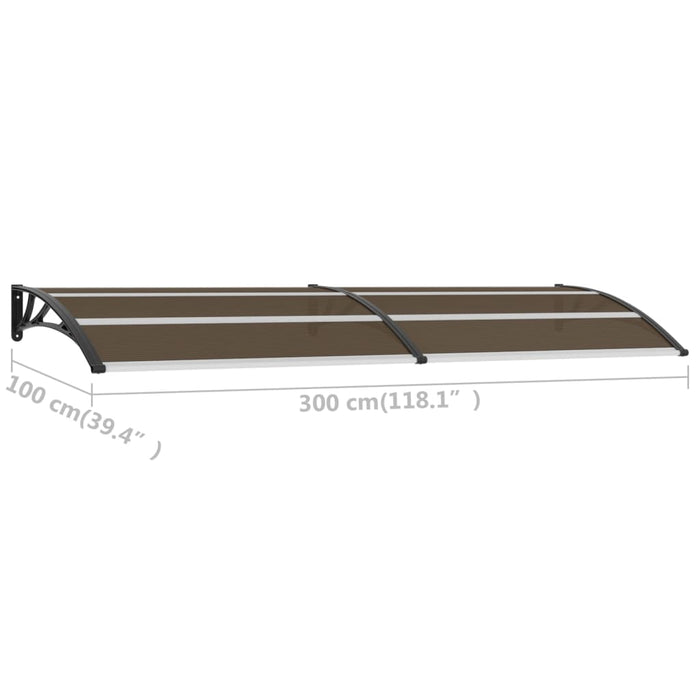 vidaXL || vidaXL Door Canopy Black 118.1"x39.4" PC