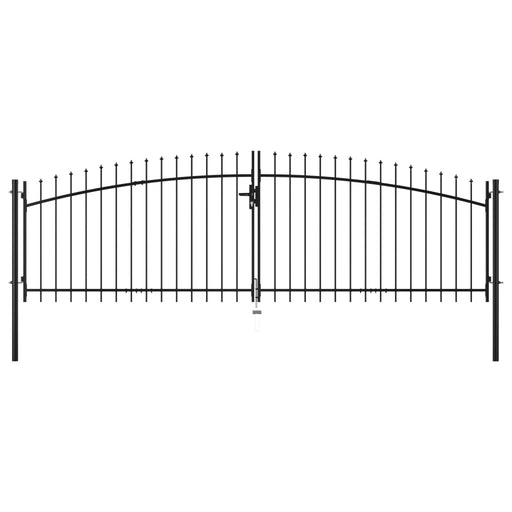 vidaXL || vidaXL Double Door Fence Gate with Spear Top 157.5"x59.1"