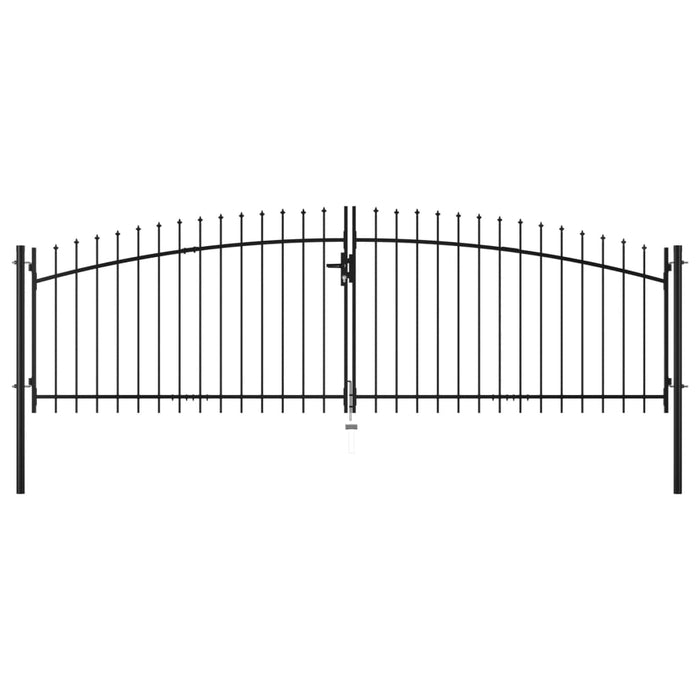 vidaXL || vidaXL Double Door Fence Gate with Spear Top 157.5"x59.1"