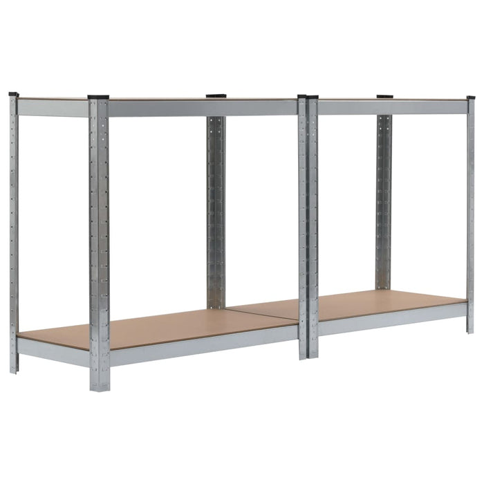 vidaXL || vidaXL 4-Layer Storage Shelf Silver Steel&Engineered Wood